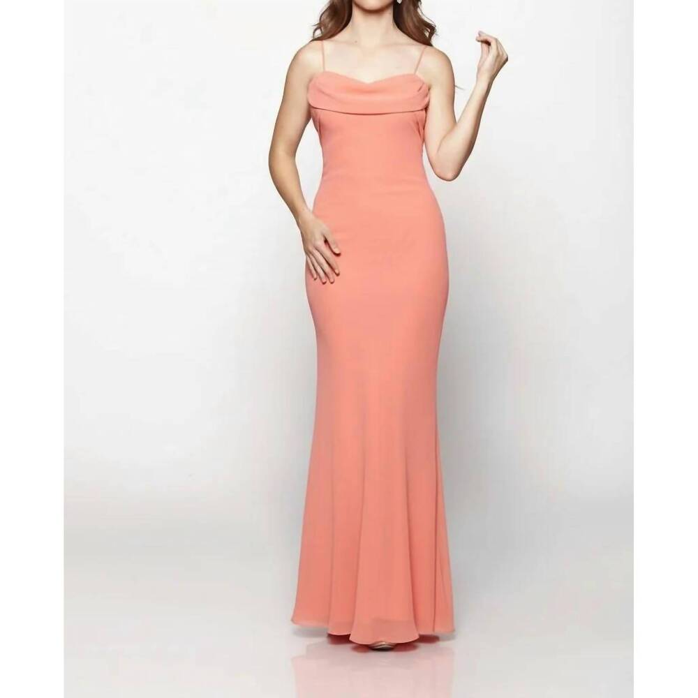 NEW LAST DRESS flowing muse gown in coral